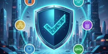 Illustration of a shield protecting various consumer products, symbolizing the 2026 Consumer Protection Act.