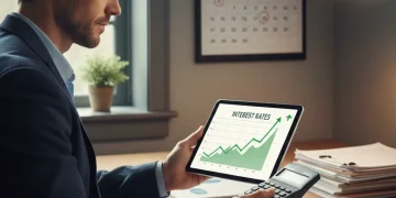 Woman calculating personal loan repayments on a tablet with rising interest rates in 2026