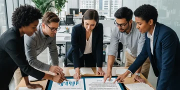 Business professionals analyzing new labor regulations 2026 for SMEs