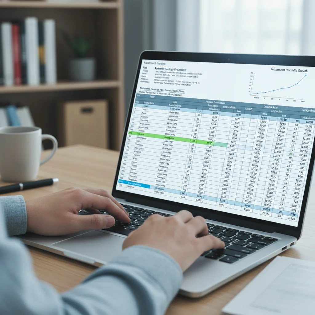 Calculating 2026 retirement contributions on a laptop