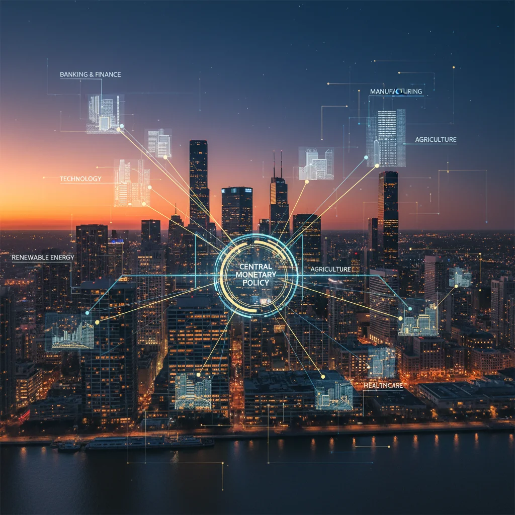 Interconnected financial markets responding to Federal Reserve policy changes.