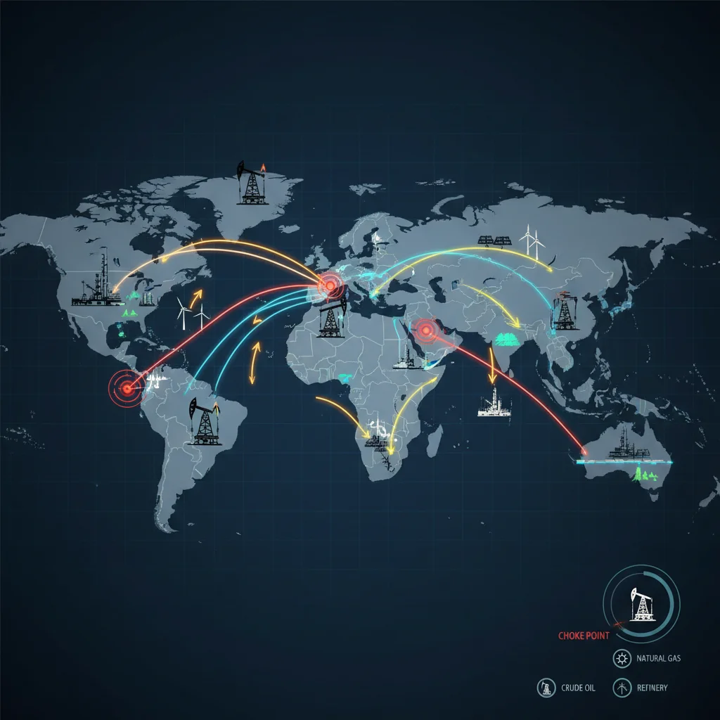 Global energy supply chain and geopolitical influences