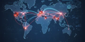 Global supply chain map with highlighted disruptions and Q1 2026 calendar, symbolizing future product availability challenges.