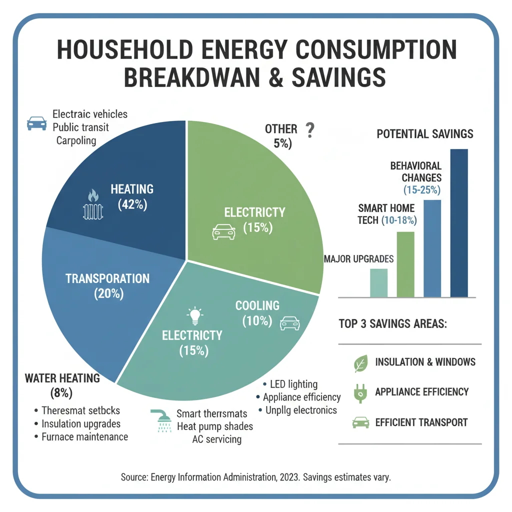 Household energy consumption breakdown and savings tips