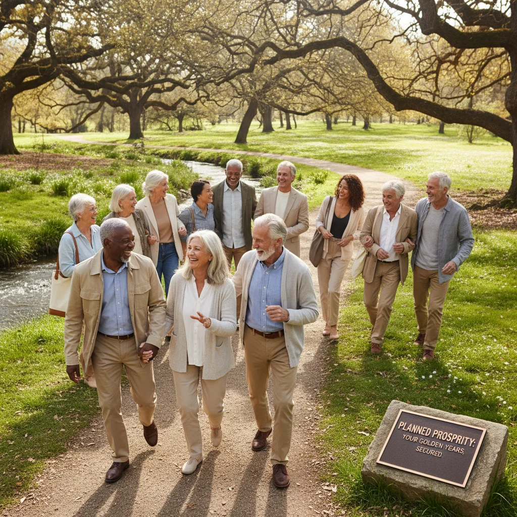 Happy retirees enjoying life after financial planning
