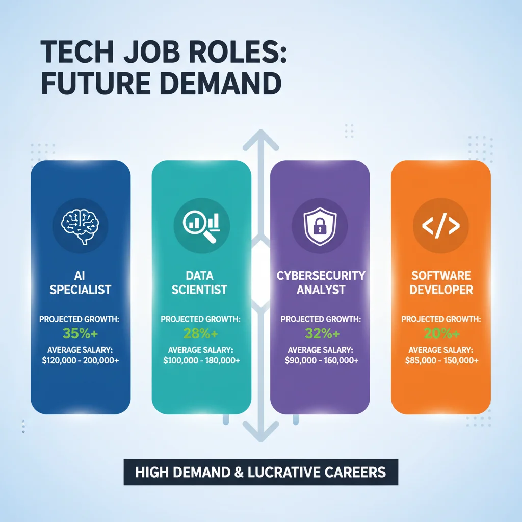 Infographic detailing projected growth in various tech job roles