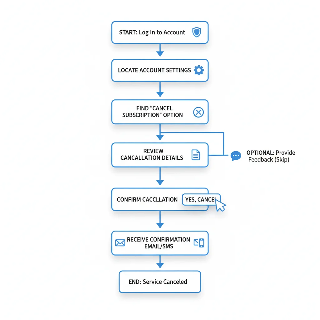 Simplified flowchart of 'Click to Cancel' process for subscriptions
