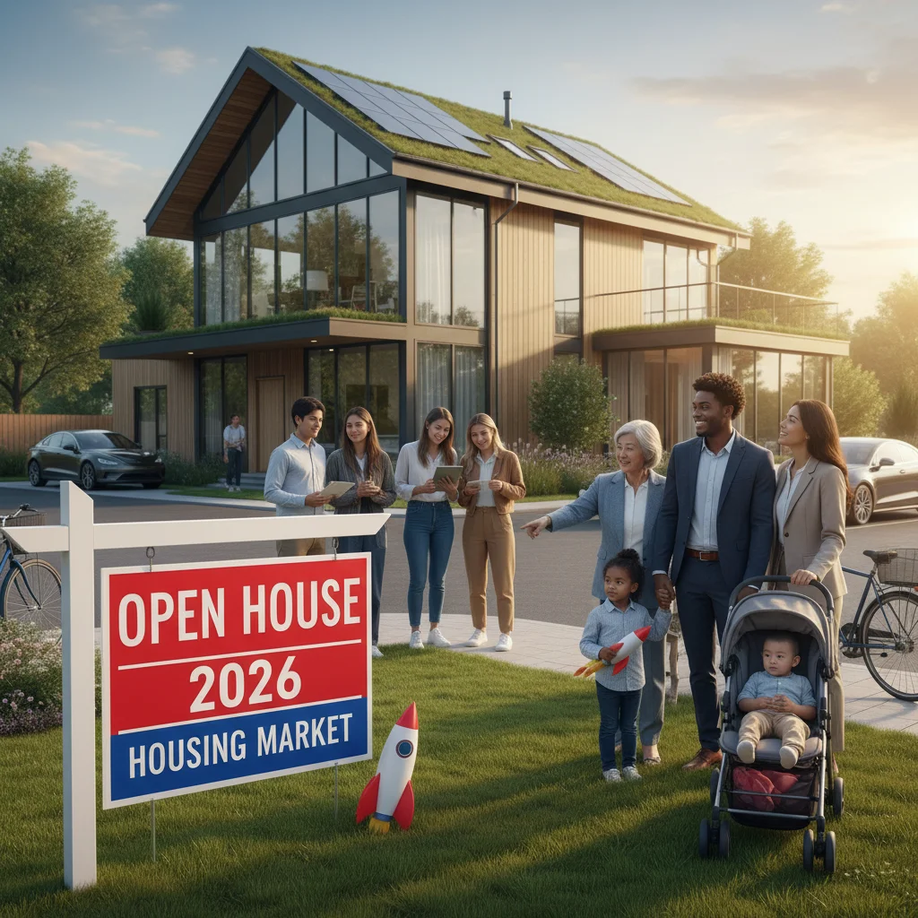 Diverse homebuyers evaluating properties, reflecting changing demographics and demand in the housing market.