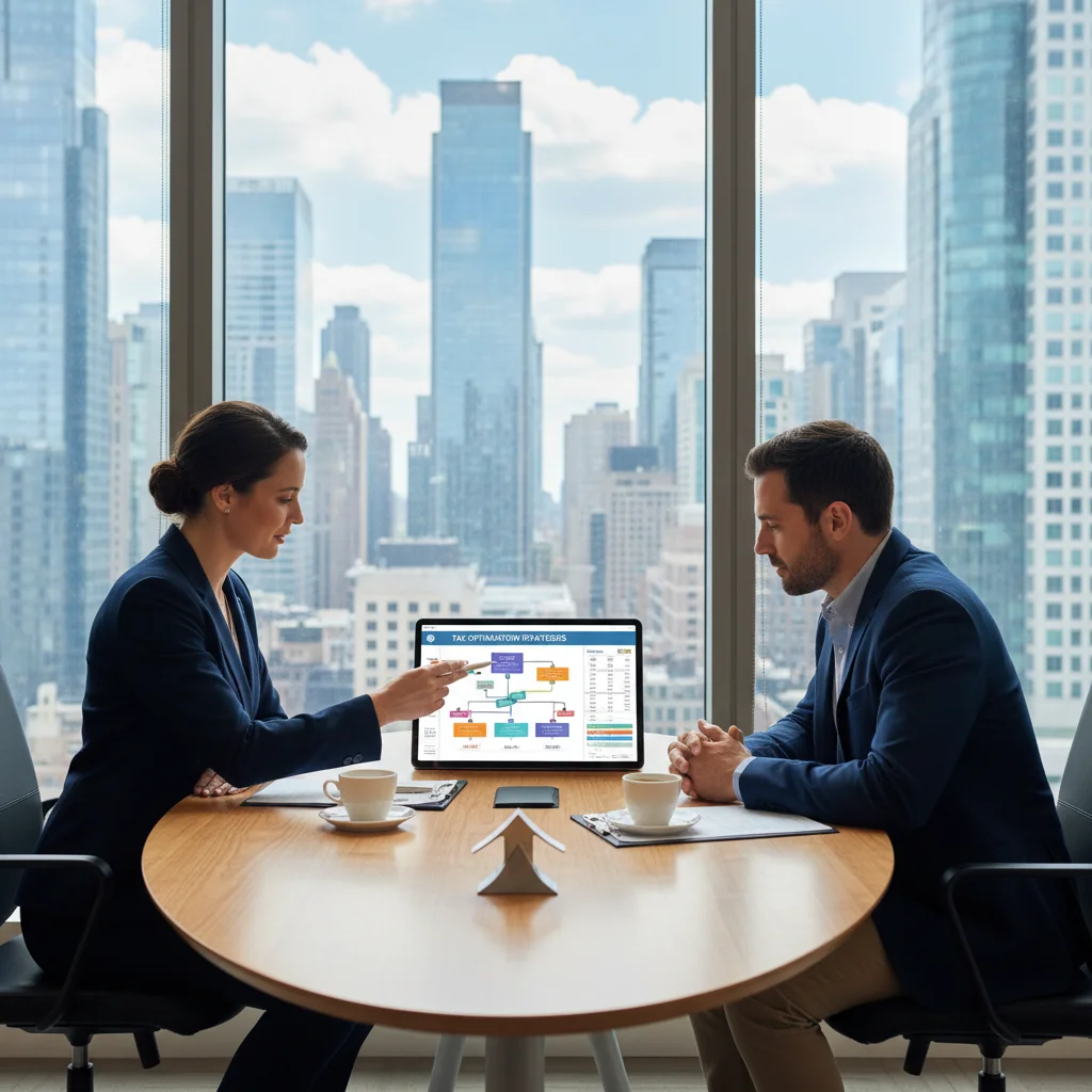 Financial advisor explaining 2026 tax strategies to a client