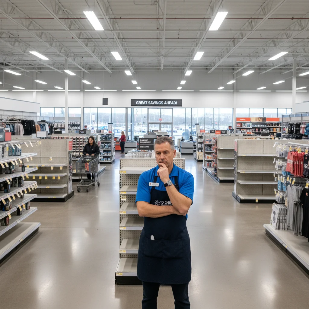 Quiet retail store with fewer customers, reflecting reduced consumer spending.
